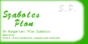 szabolcs plon business card